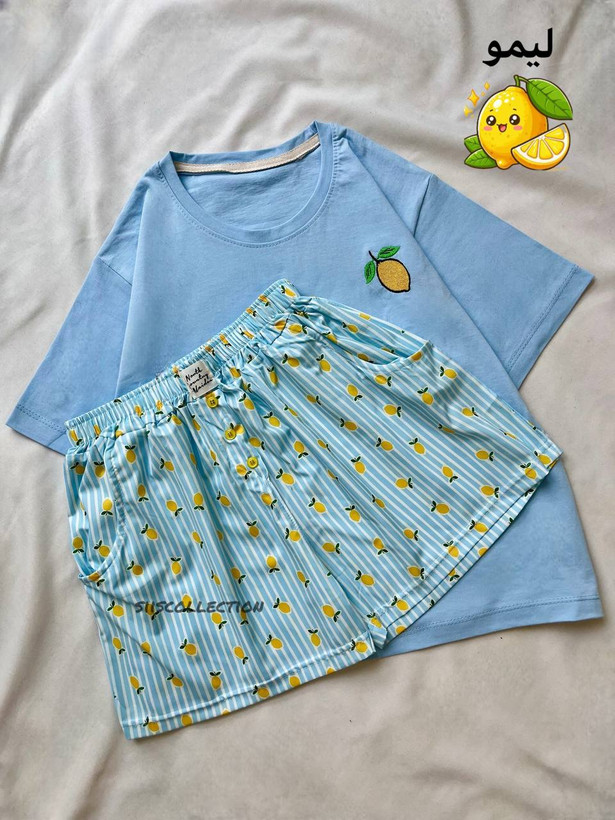 ست تیشرت و شورتک طرح لیمو🍋