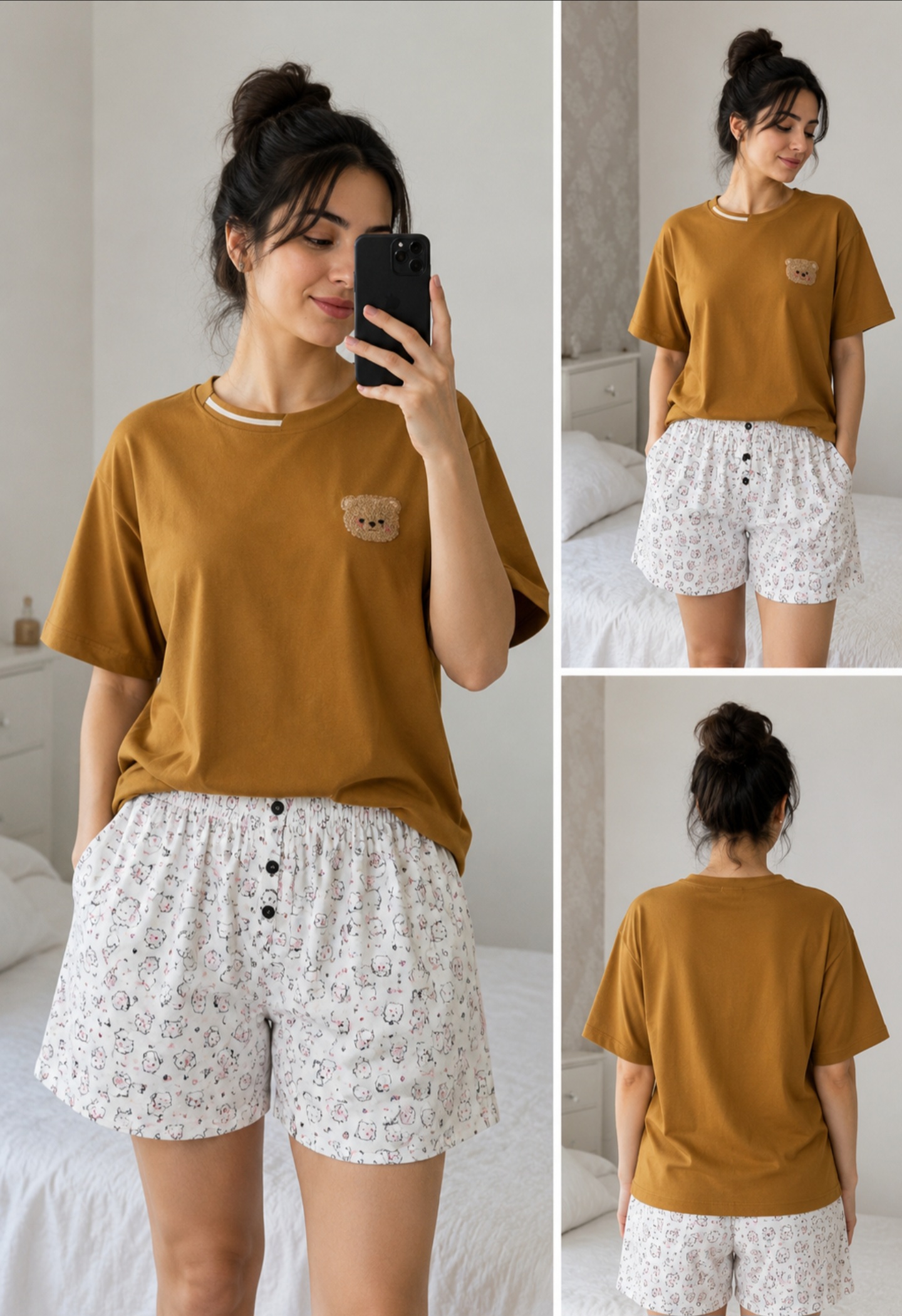 ست تیشرت و شورتک طرح تدی🐻